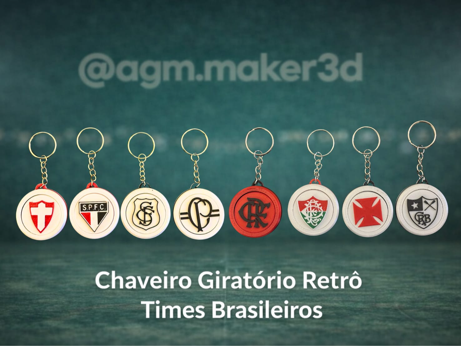 Chaveiro Giratório Retrô - Times Brasileiros