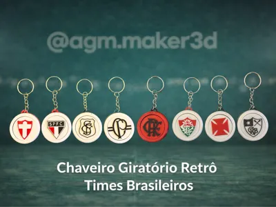 Retro Spinning Keychain - Brazilian Teams