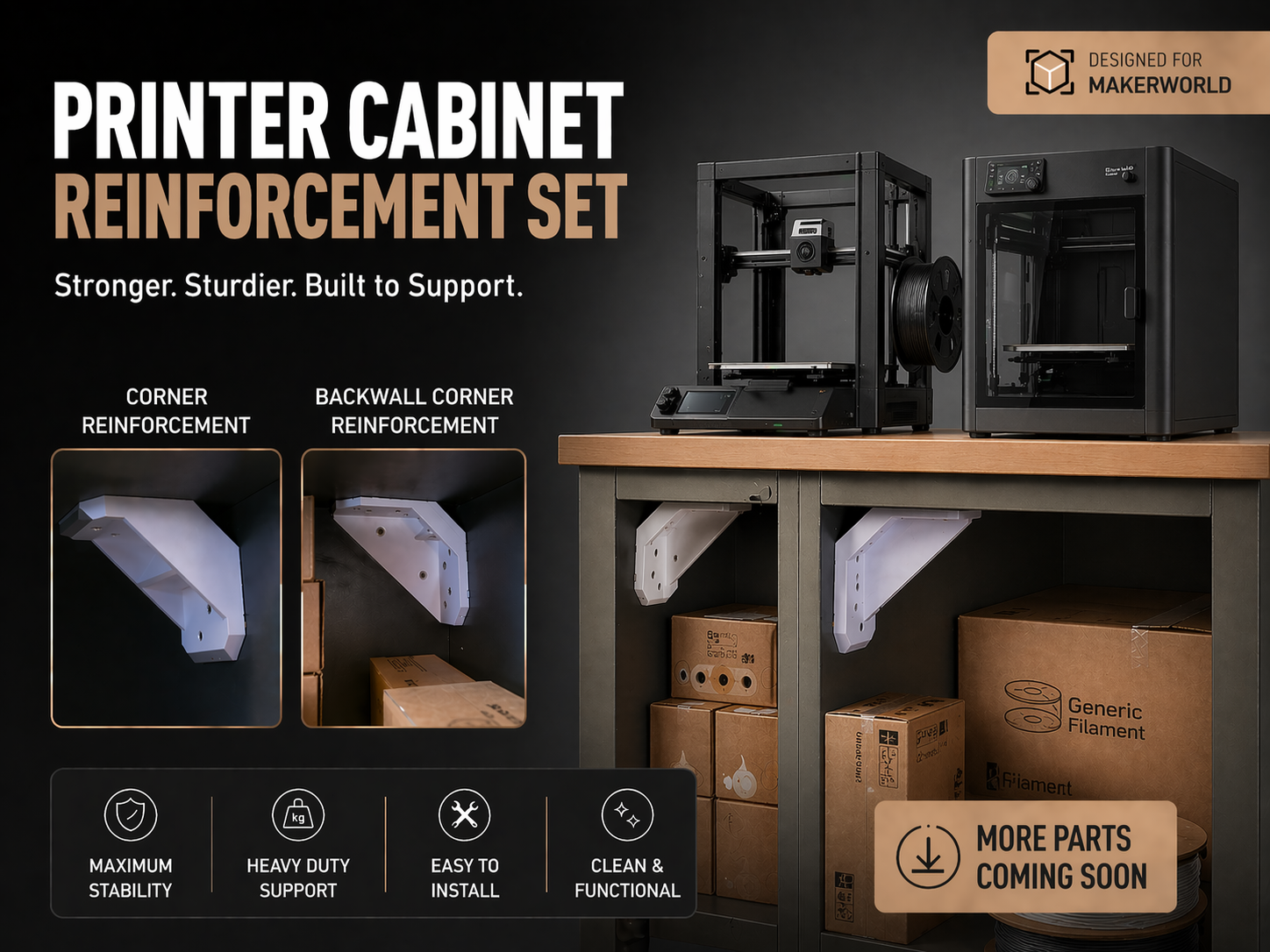 Extra strong backwall croner bracket