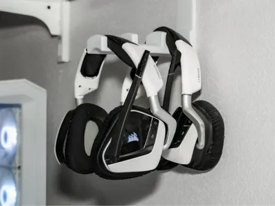 Triple Headphone Hanger Holder Wall or Under Desk