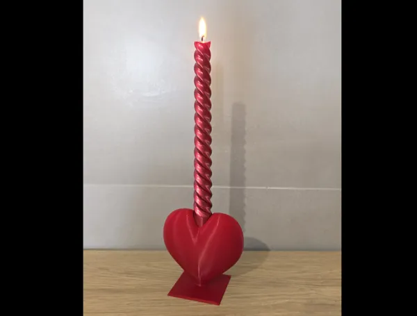 Bougeoir en forme de cœur