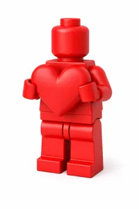 Bonhomme en briques avec cœur, spécial Saint-Valentin — photo 4