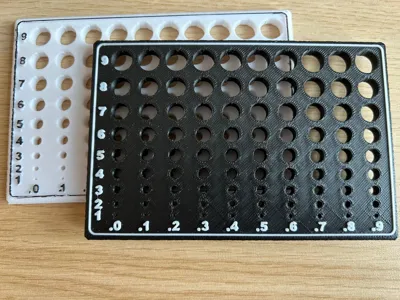 Template for meassuring hole sizes 1mm-9.9mm