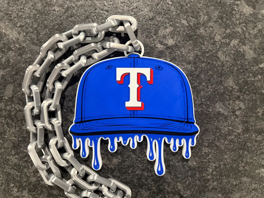 Texas Rangers Drip Baseball Cap Hype Chain - Free 3D Print Model ...