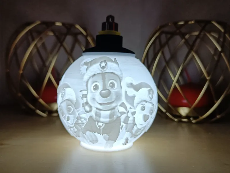 Paw Patrol Christmas Lithophane Ball