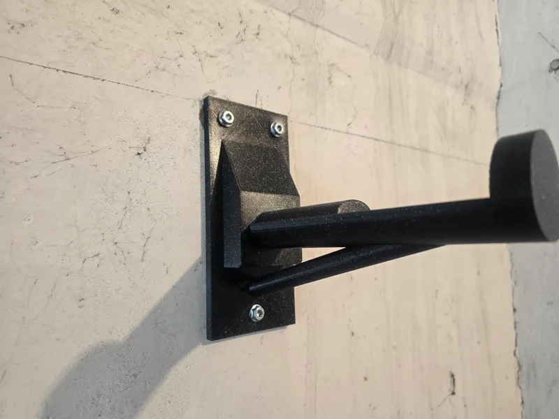 Horizontal bike mount (wall) for light bikes.