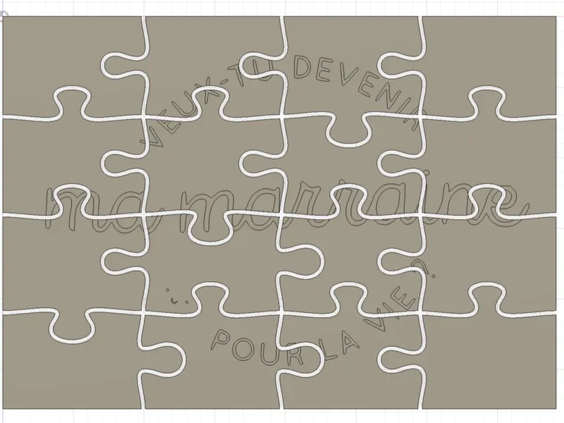 Puzzle 4x4 "Marraine pour la vie"
