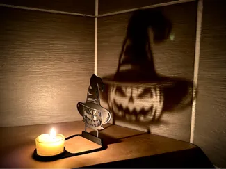 Halloween Evil Pumpkin /shadow play / tea light