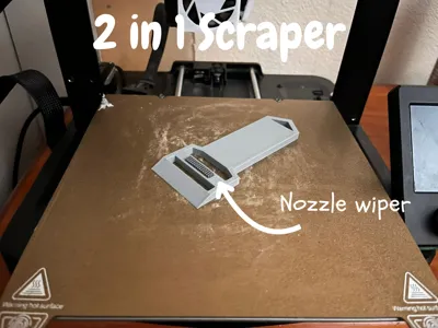 2 in 1 Bed Scraper with  Bambu Lab nozzle wiper