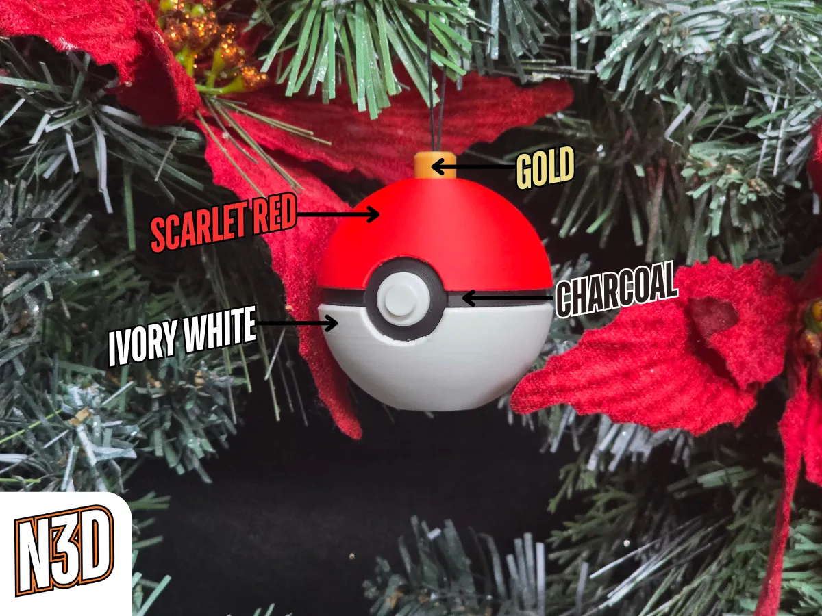 PokeBall Christmas Ornament view 2