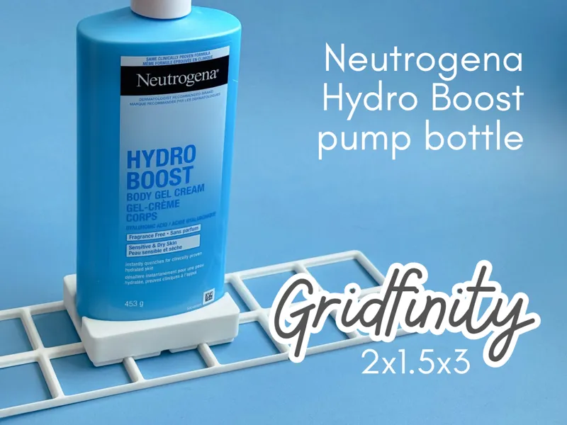 Gridfinity for Neutrogena Hydro Boost cream bottle