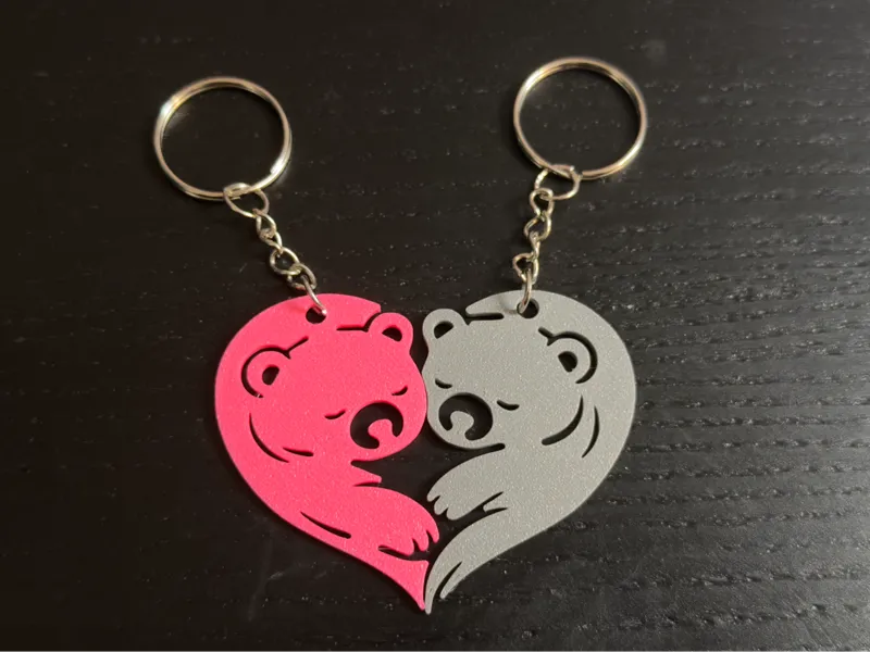 Interlocking Bears (heart) keychains