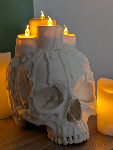 Adorno temático: Skull LED Tea Light Holder - Gothic Decor — vista de referencia 2