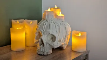 Adorno temático: Skull LED Tea Light Holder - Gothic Decor — vista de referencia 3