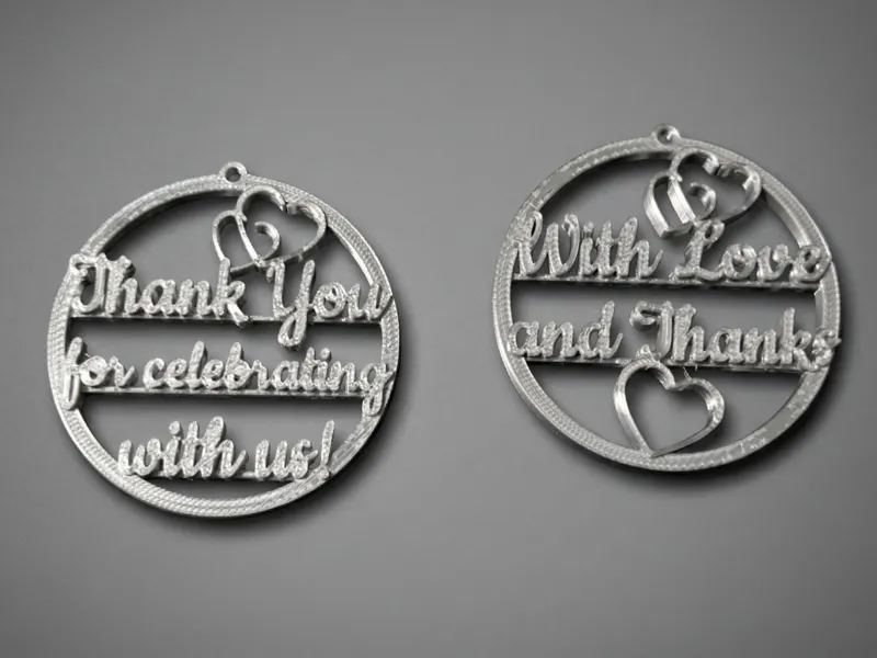 Elegant Wedding "Thank You" Favor Tags & Charms