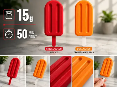 3D Printed Popsicle – Single & Dual Color