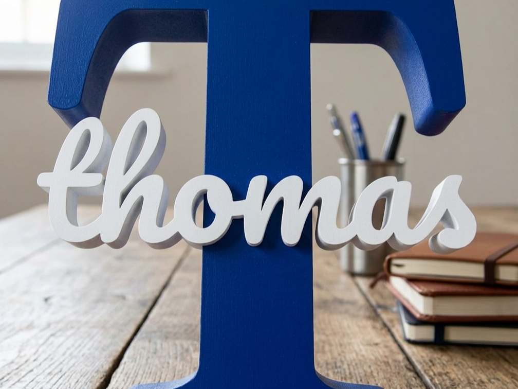 Inicial T con el nombre de Thomas