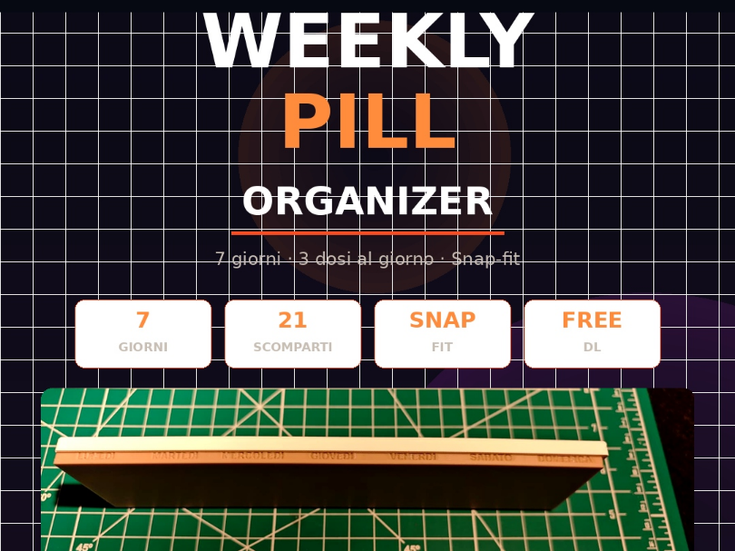 Weekly Pill Organizer - 7 Days 3 Slots Snap-Fit