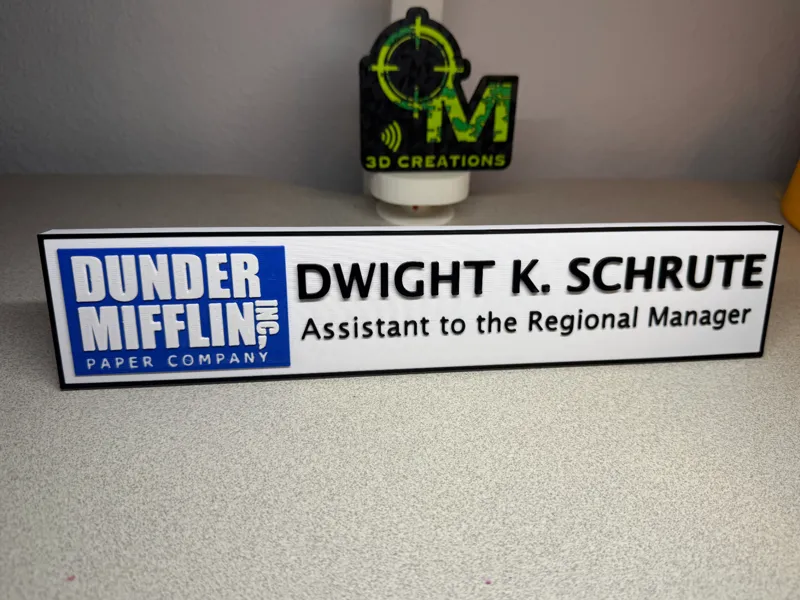 DWIGHT K. SCHRUTE DESK NAMEPLATE