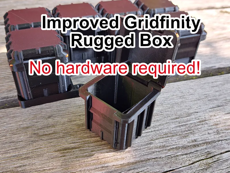 Gridfinity Rugged Box — Magnet or Screw Base Remix