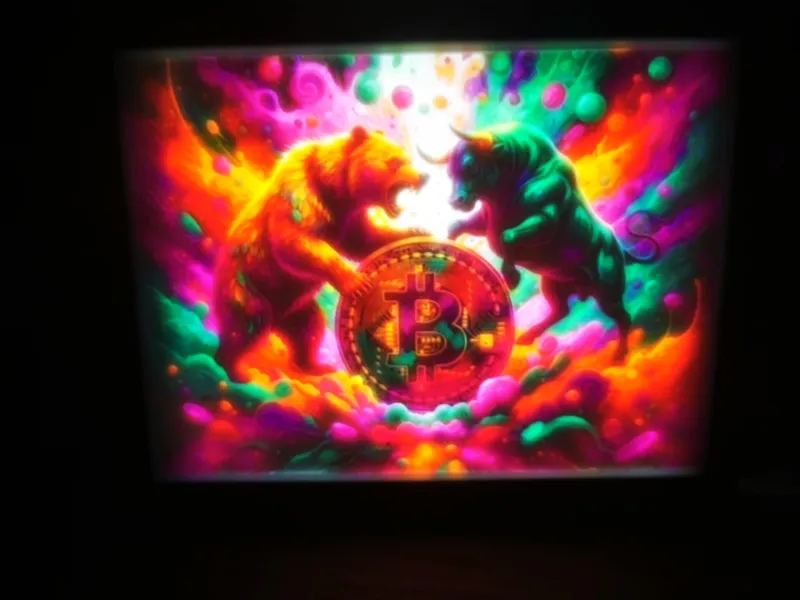 Bull vs. Bear on Bitcoin lithophane CMYK