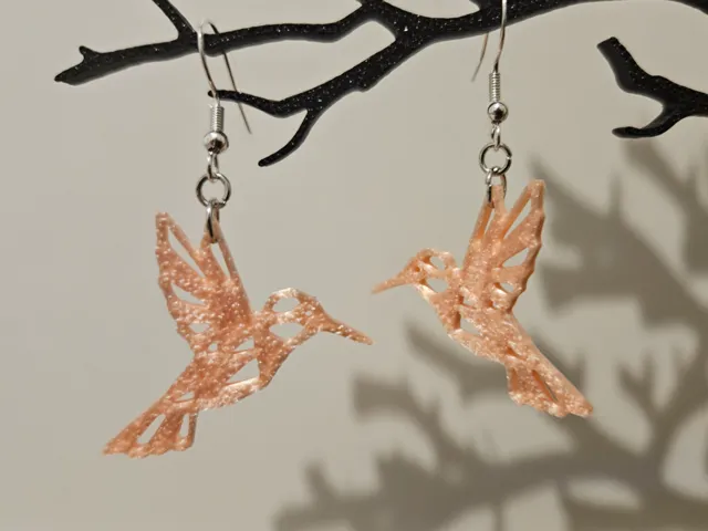 Boucles d'oreilles oiseau colibri