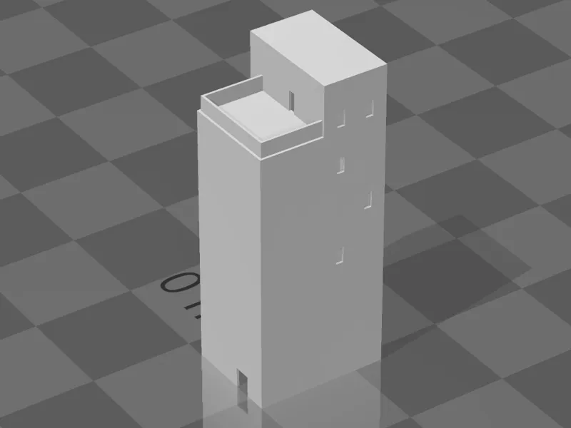 N Scale flour silo