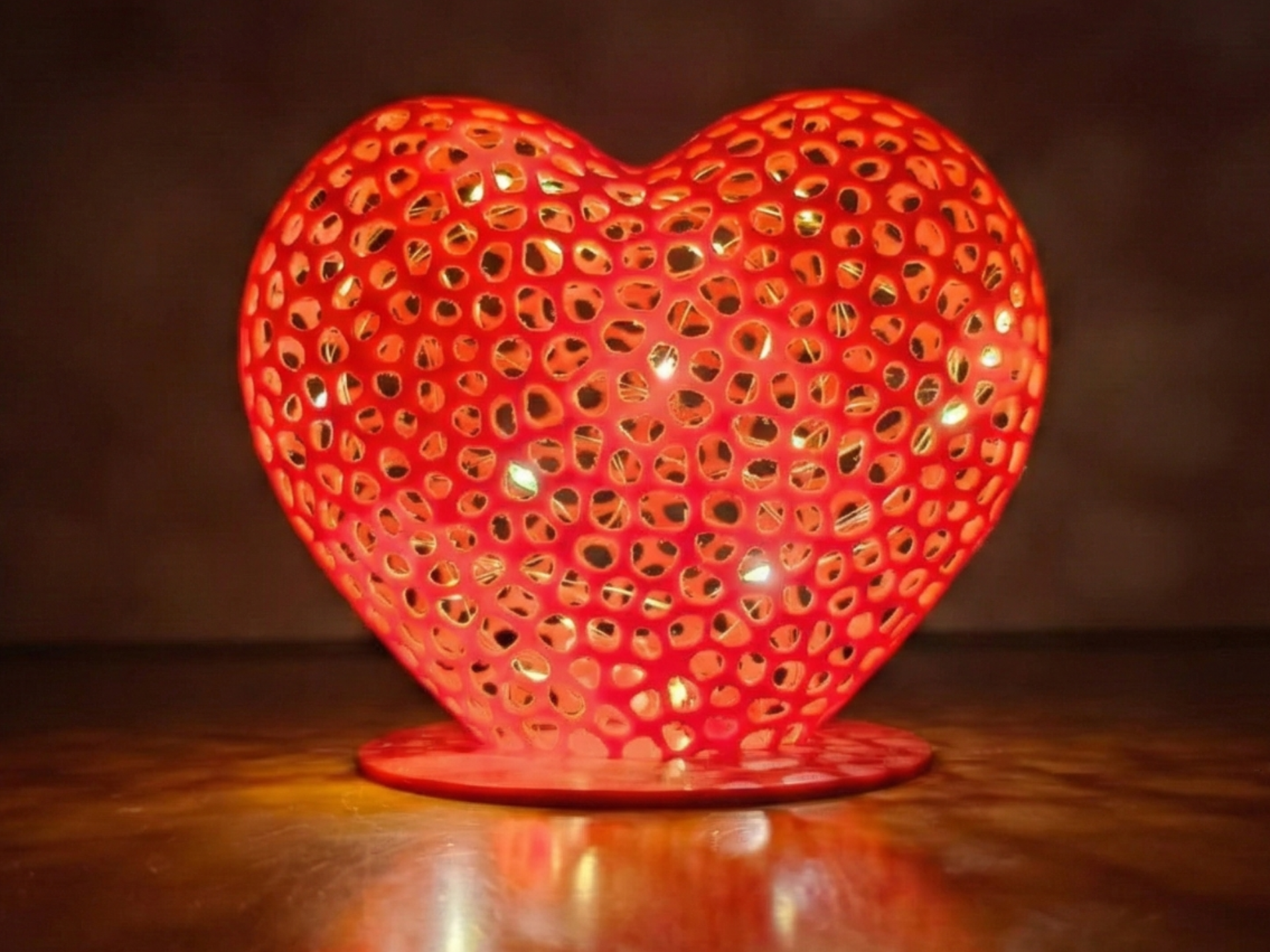 Lampada cuore voronoi
