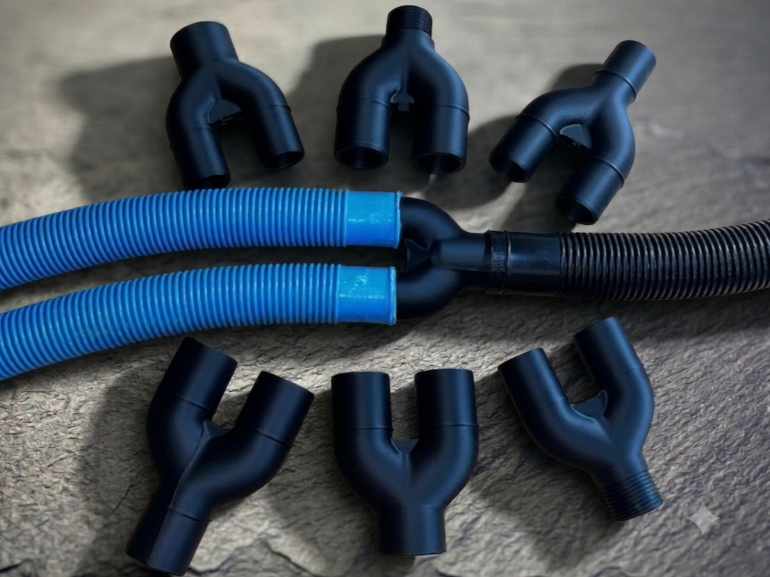 Pool tube, hose Y Splitter, Adapter D32 D38 G1 BSP
