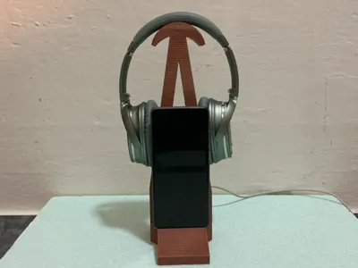 headphones stand with phone charging station