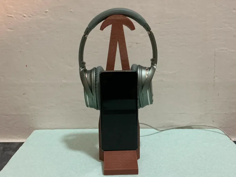 headphones stand with phone charging station