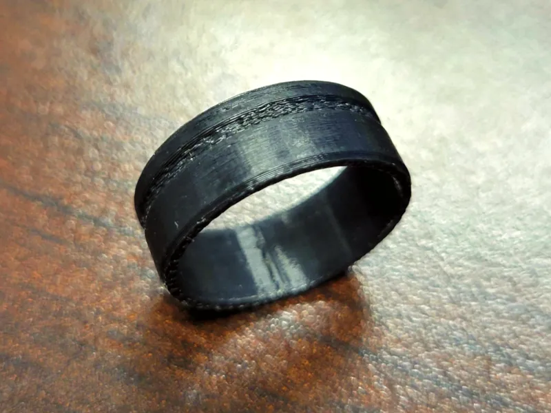 Ring with Single Groove – Textured Finish