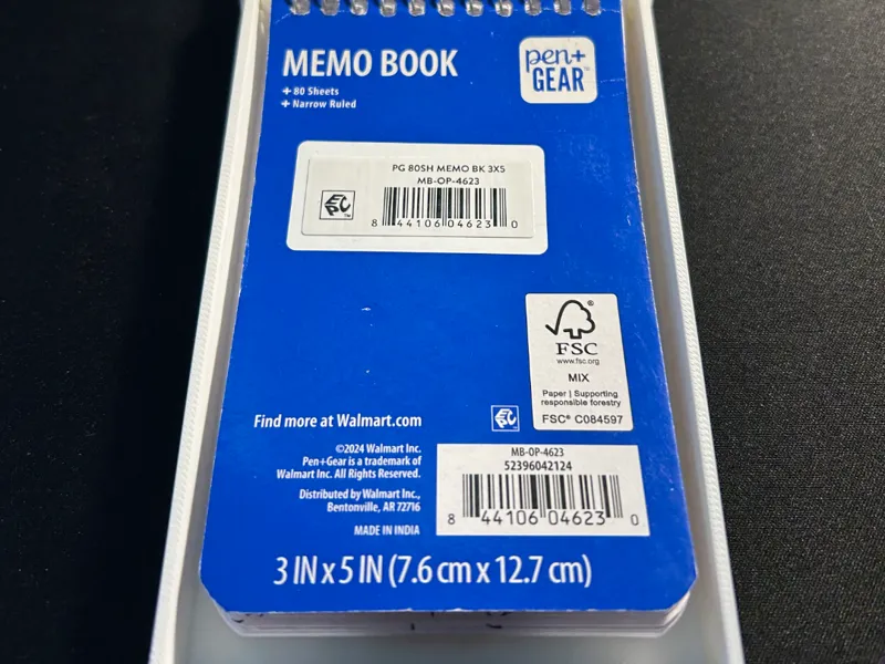 Notepad Case 3x5