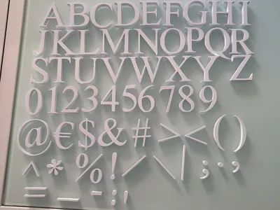 Letters, numbers, symbols