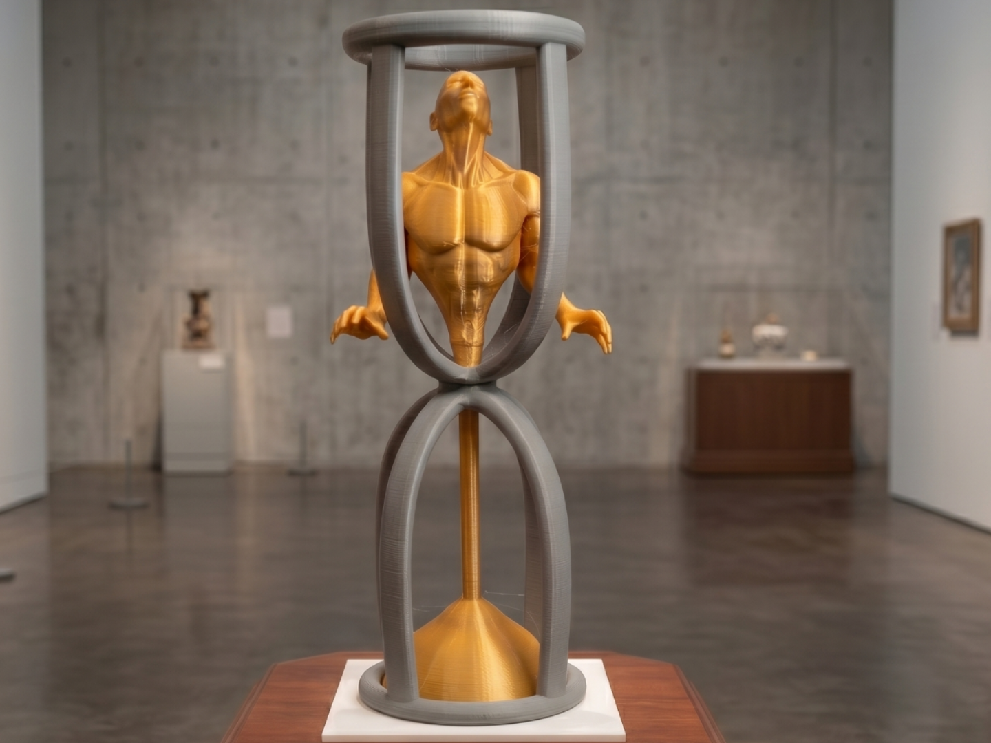 Chronos Unchained: Hourglass Sculpture