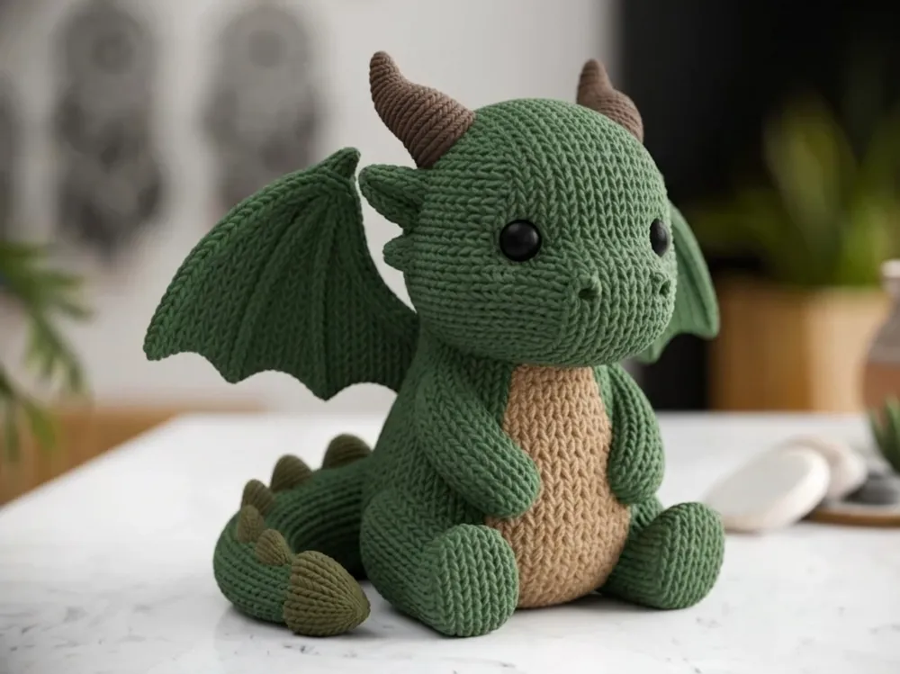 Knitted Cute Dragon - Free 3D Print Model - MakerWorld
