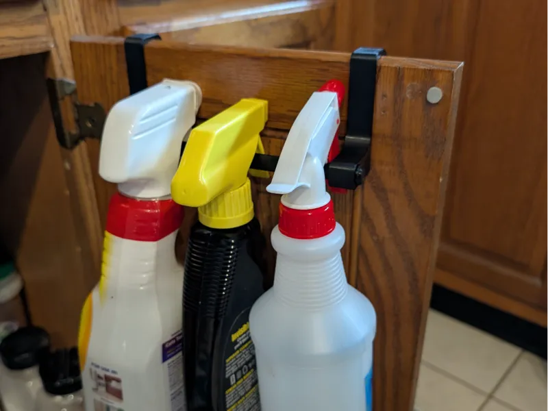 Kitchen Cabinet Spray Bottle Holder