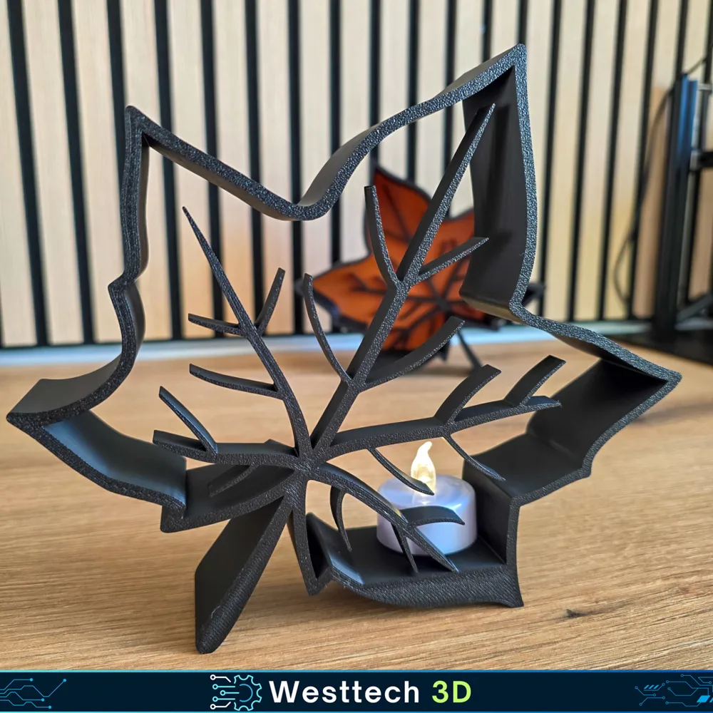 Autumn Maple Leaf with Tealight - Free 3D Print Model - MakerWorld