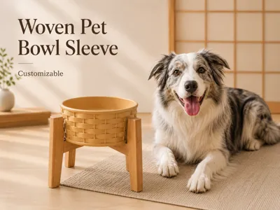 Customizable (Size & Name) Woven Pet Bowl Sleeve