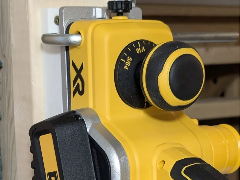 Wall mount for DeWalt planer