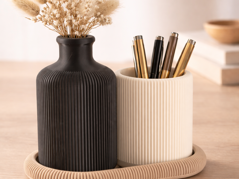 Minimalist Vase & Desk Organizer Set