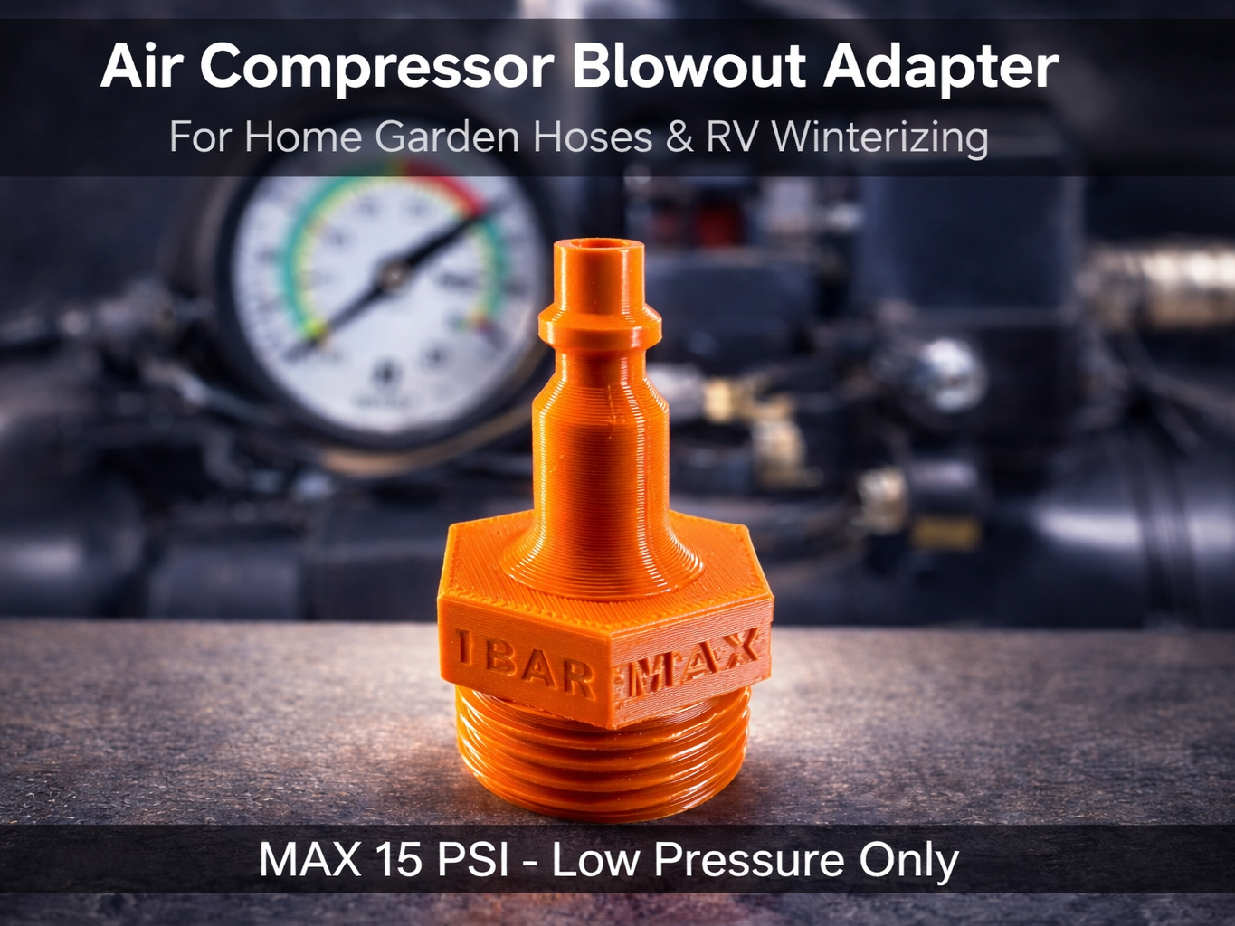 Air Compressor Blowout Adapter – RV & Garden Hose 
