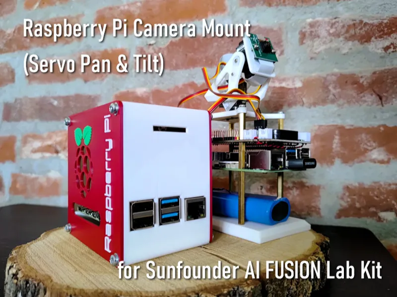 Raspberry Pi Camera Pan Tilt Mount (AI FUSION HAT)