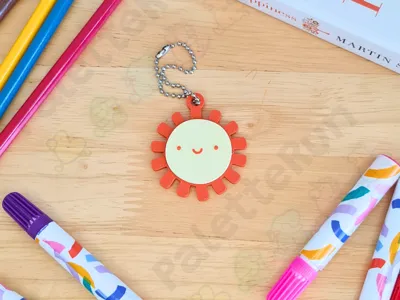 Cartoon Sun Keychain