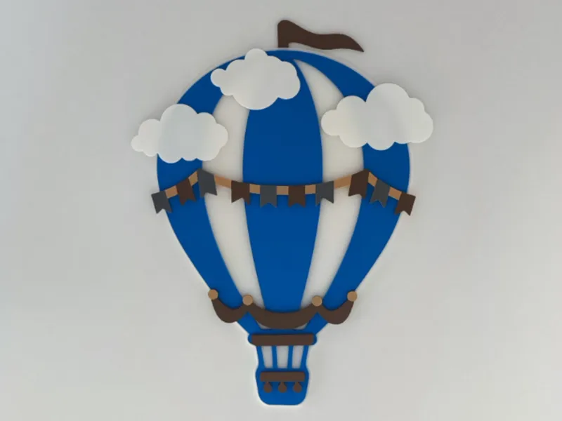 Hot Air Balloon v2,  Wall Decoration,  Without AMS