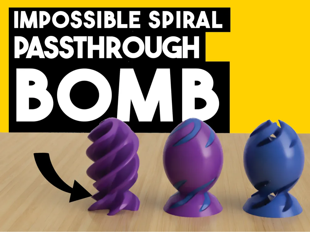 iMposible Spiral Passthrough FAT BOMB Fidget - Free 3D Print Model ...