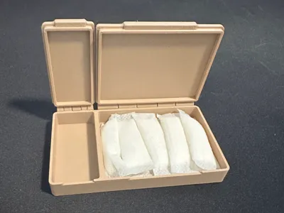 Slim nicotine pouch case with disposal compartment