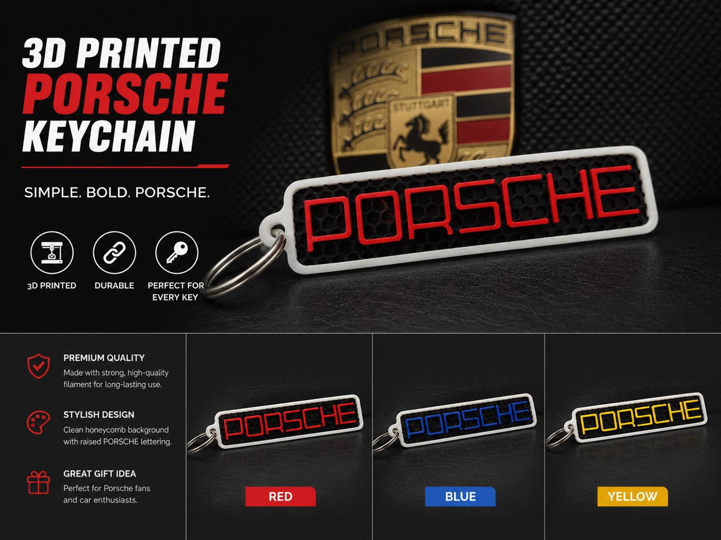Porsche Schlüsselanhänger - Version mit & ohne AMS