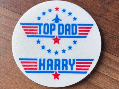 TOP "GUN" DAD coaster customizable