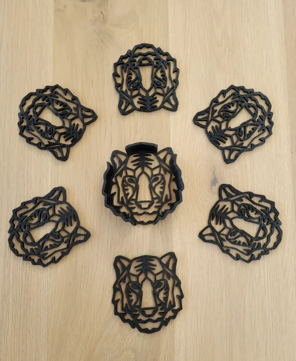 Tiger Coaster Set 6x